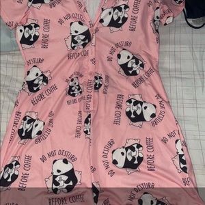 Pink panda onesie pajamas